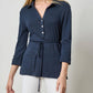 Lilla P - Three-quarter Sleeve Collared Top
