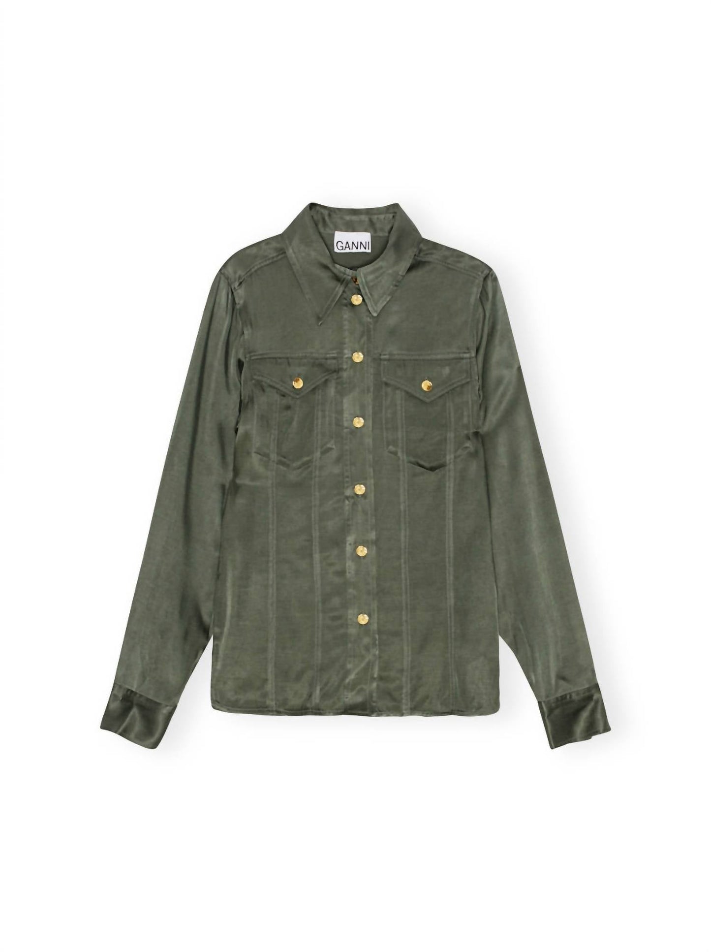 Ganni - Washed Satin Shirt