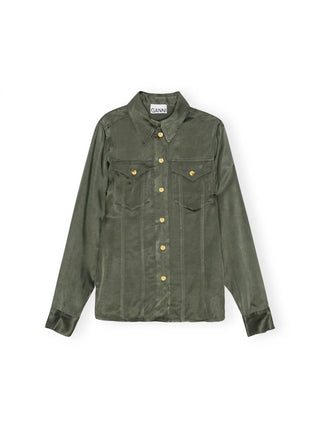 Ganni - Camisa de cetim lavado