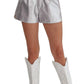 Entro - Pnina Metallic Vegan Leather Shorts