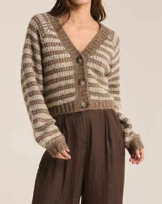 Z Supply - Cardigan Listrado Metálico Este