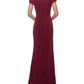 La Femme - Women's Ruched Jersey Column Formal Gown