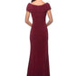 La Femme - Women's Ruched Jersey Column Formal Gown