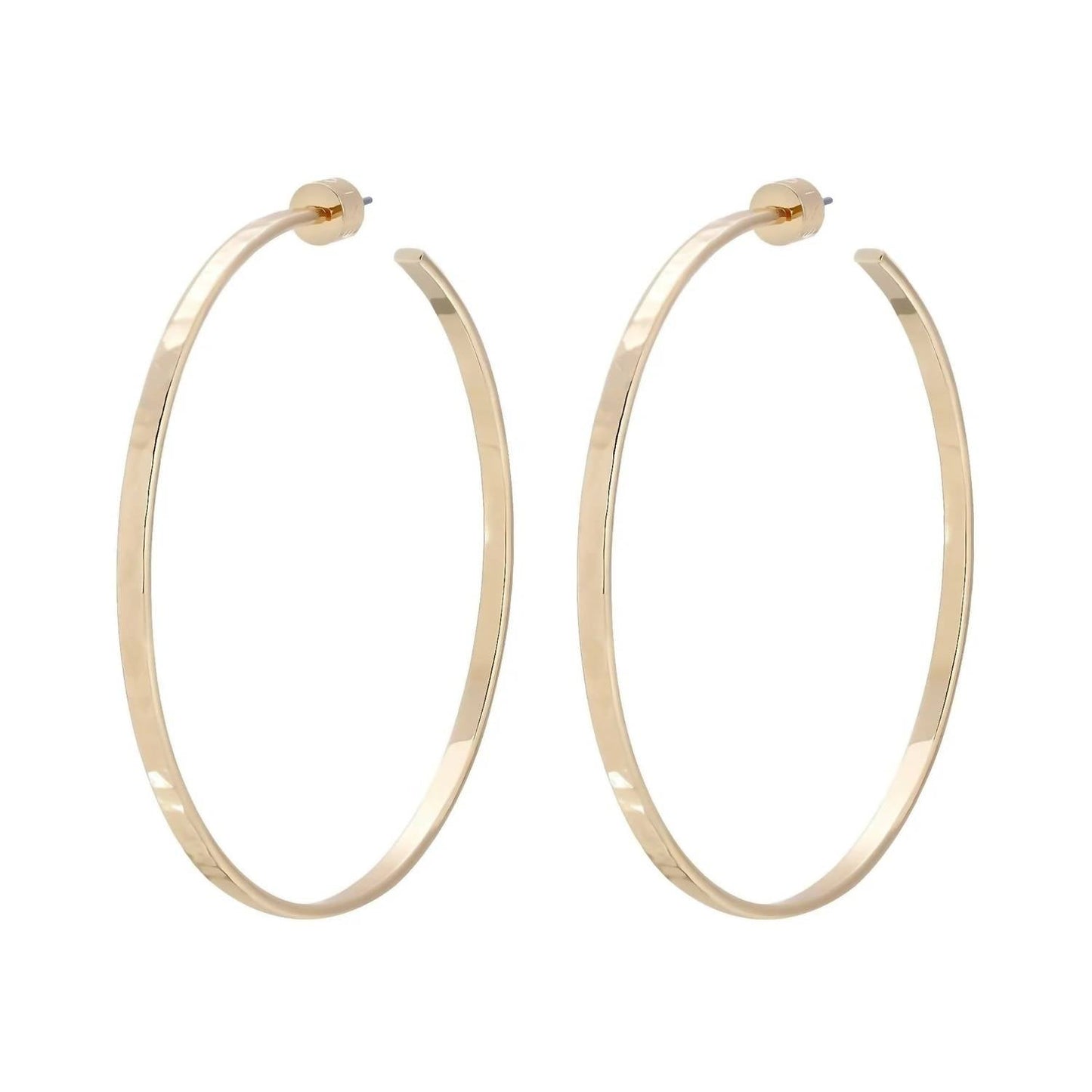 Eklexic - Women's 2.5" Hammered Hoop Earrnings