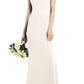 After Six Bow Neck Crepe Gown in Ivory, Size 4