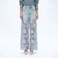 Bayeas - Rhinestone Patchwork Wide Leg Jeans