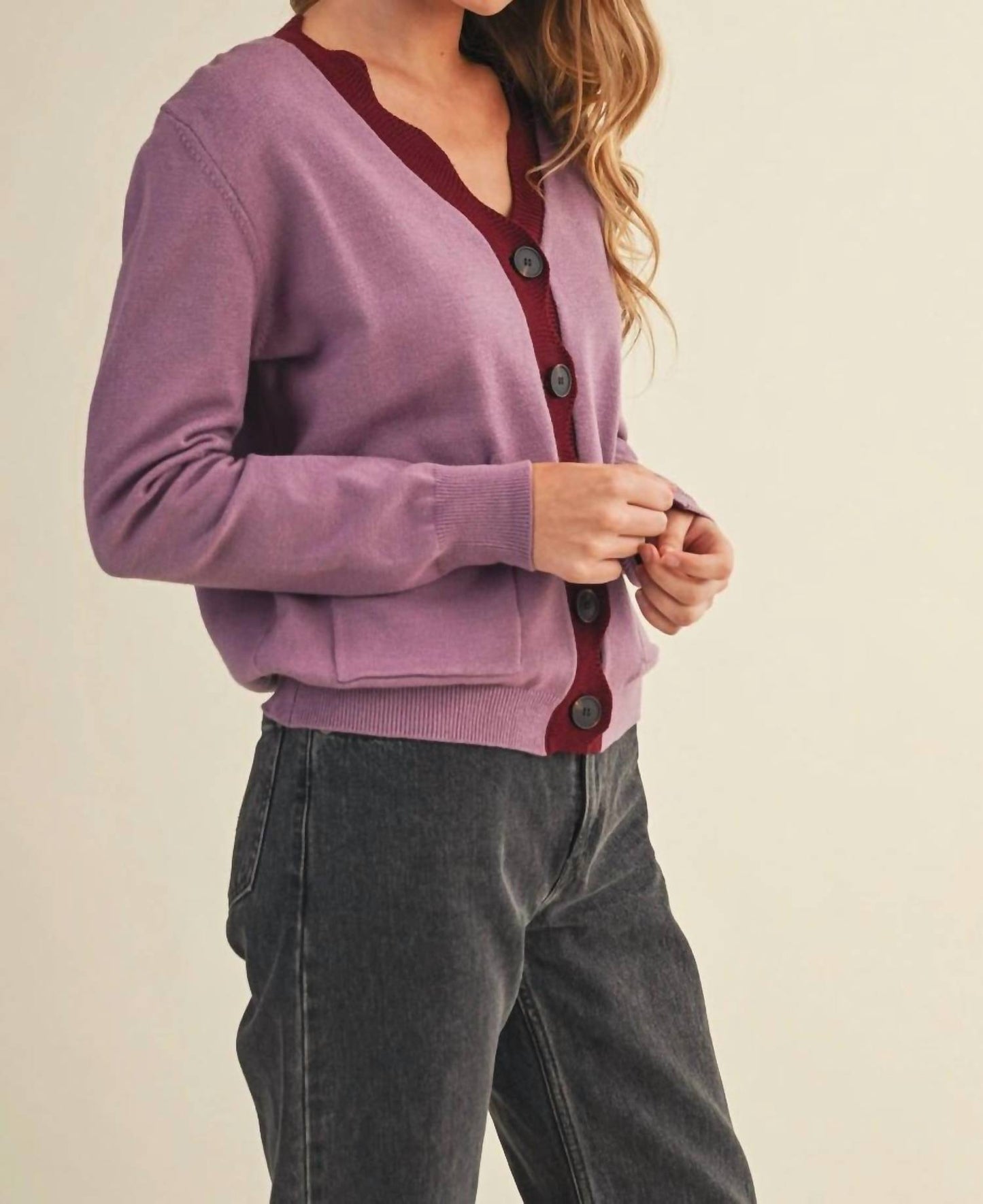 &Merci - Scalloped Sweater Cardigan