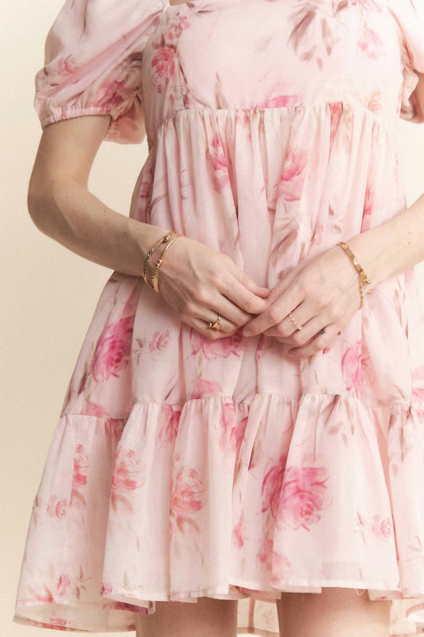 Davi & Dani - Lace Mini Dress Ruffle Sleeve
