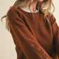 &Merci - Floral Knit Puff Sleeve Sweater