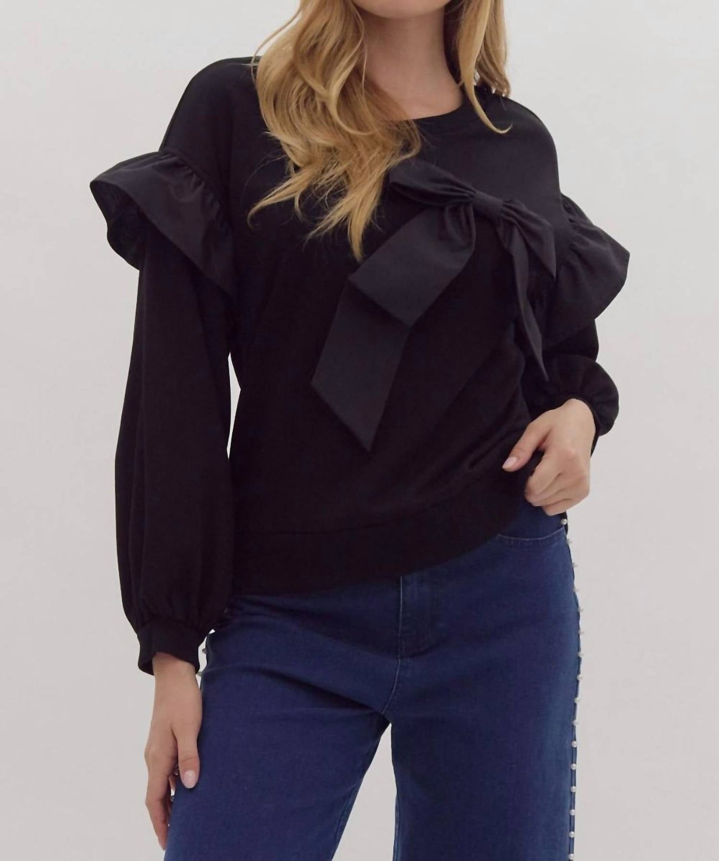 Entro - Skylar Bow Long Sleeve Shirt