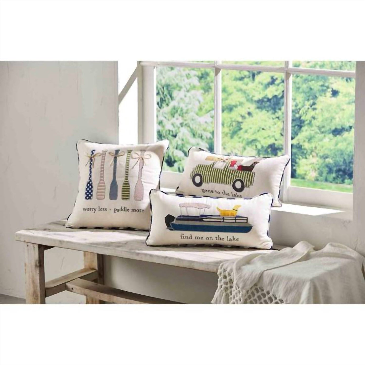 Mudpie - Worry Less Paddle More Pillow