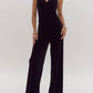 Entro - Wide Leg Jumpsuit With Sequin Bow Shoulder