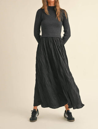 Miou Muse - Shay Sweater Combo Maxi Dress