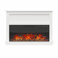 Ellsworth Wide Electric Fireplace Insert With Mantel And Remote Control - White