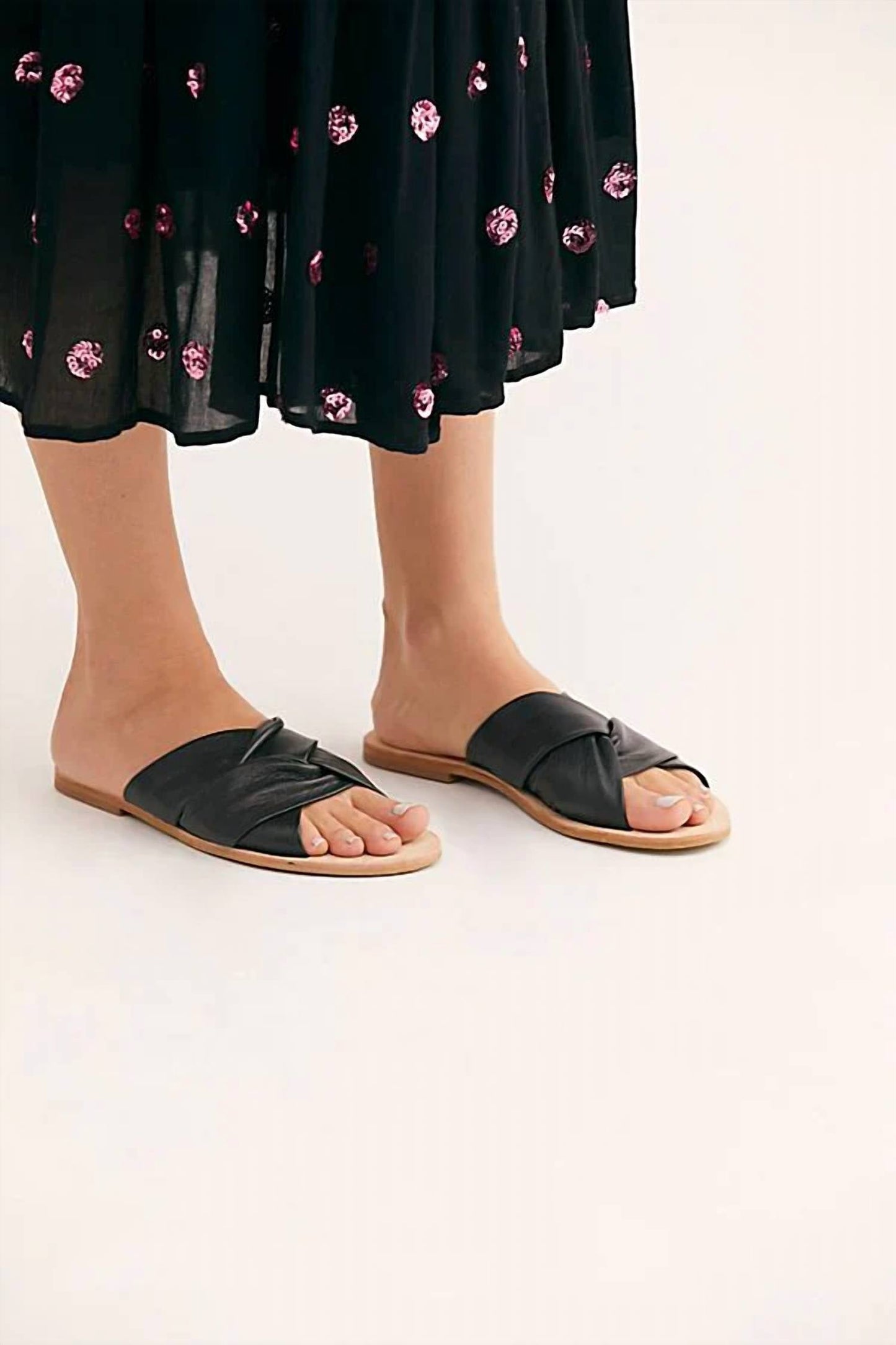 Free People - Women's Leather Crisscross Rio Vista Slides