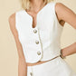 Day + Moon - Wesley Cutout Button Down Vest