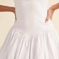Klesis - Sleeveless Chevron Drop Waist Balloon Skirt Mini Dress