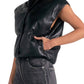 Elan - High Collar FAUX LEATHER Vest