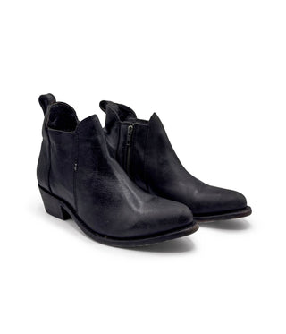 Botas de cano curto com zíper Elsa pretas e femininas