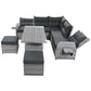 Outdoor Furniture Set Patio Rattan with Recliners and Tables