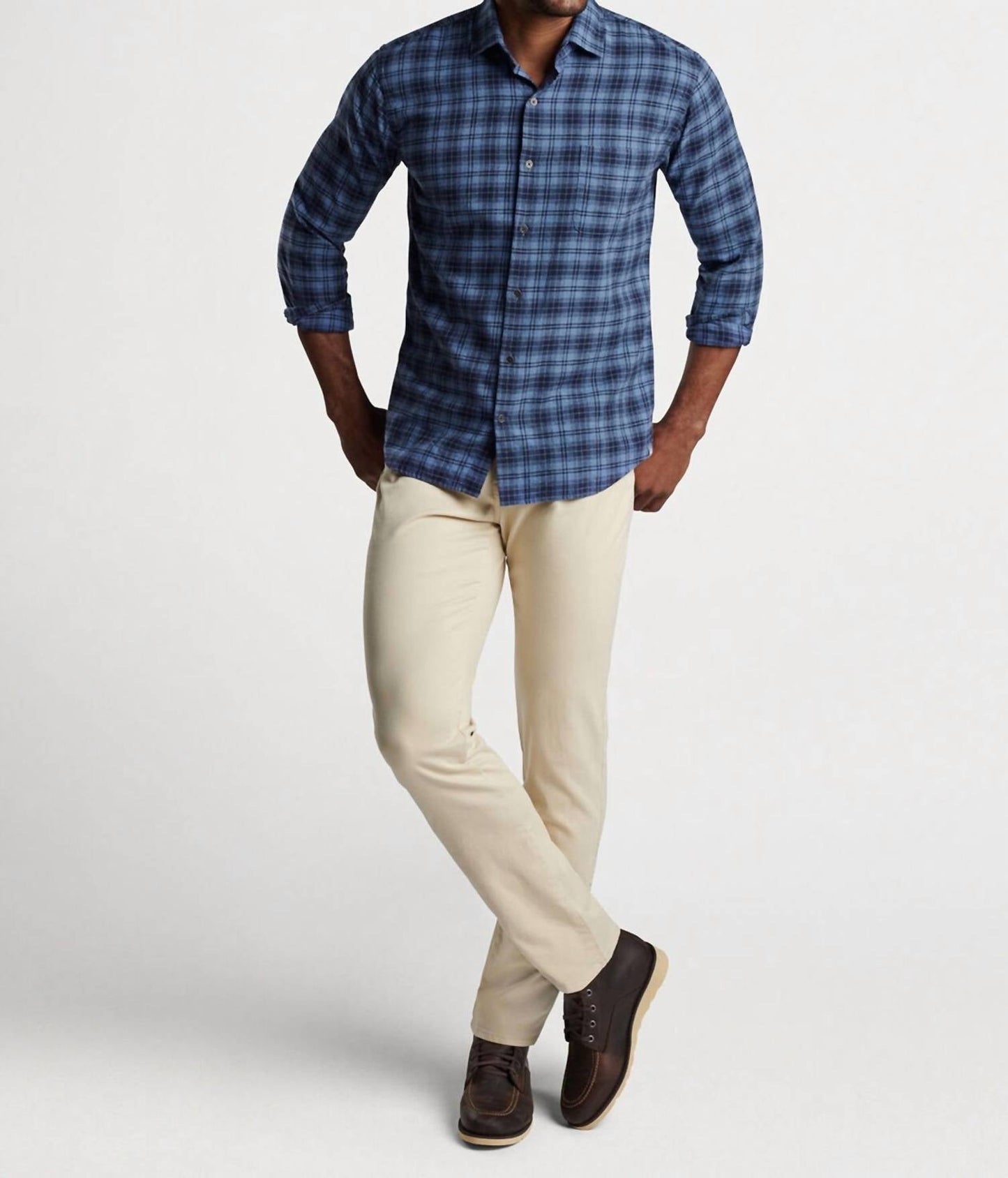 Peter Millar - Camisa esportiva masculina de algodão Crestline