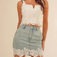 Generation Love - Melody Lace Combo Denim Skirt