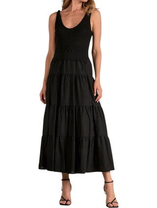 Elan - Vestido combinado de malha