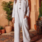 Bucketlist - French Terry Boxy Button Up Jumpsuit