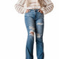 Judy Blue - High Waist Distressed Fray Hem Bootcut Jeans