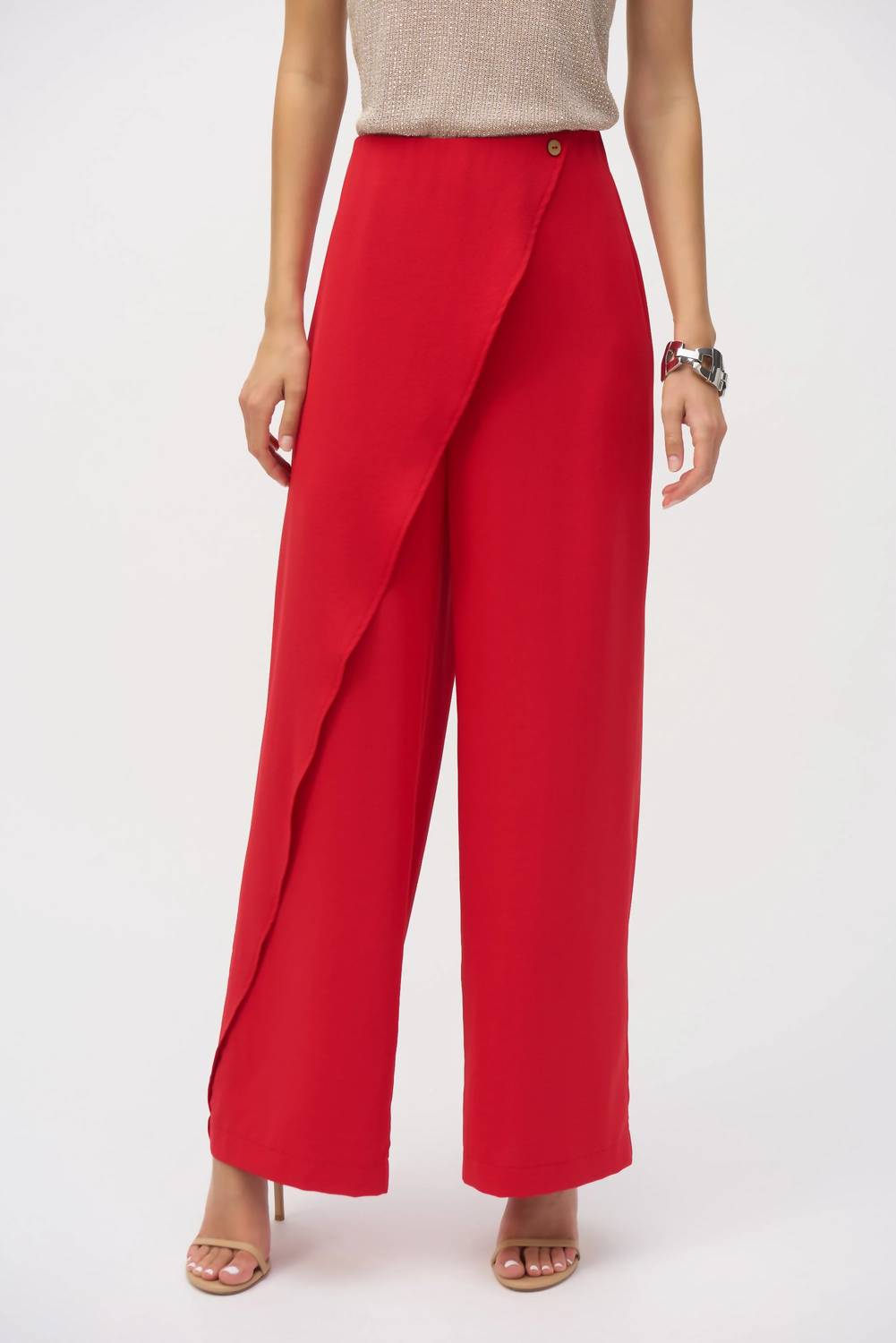 Joseph Ribkoff - Asymmetric Wrap Front Wide Leg Pants