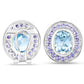 6.30 Carat Genuine Blue Topaz and Tanzanite .925 Sterling Silver Earrings