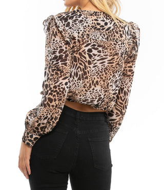 Blue Life - Top curto com decote em V Fina