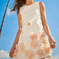Ina - Sleeveless Floral Applique A-line Dress