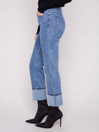 Charlie B - Wide Cuff Straight Leg Jean