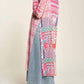 Davi & Dani - Mesh Print Mix Matched Button Front Cover Up