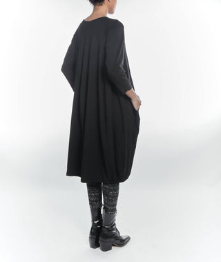Matthildur - Vestido midi com decote em V e bolhas