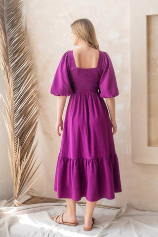 Oddi - Orchid Puff Midi Dress