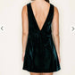 B.Right - Velvet Mini Dress With A V-back And Waist Ribbon