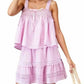 143 Story - Courtney Pretty Crochet Trim Ruffle Top & Mini Skirt Set