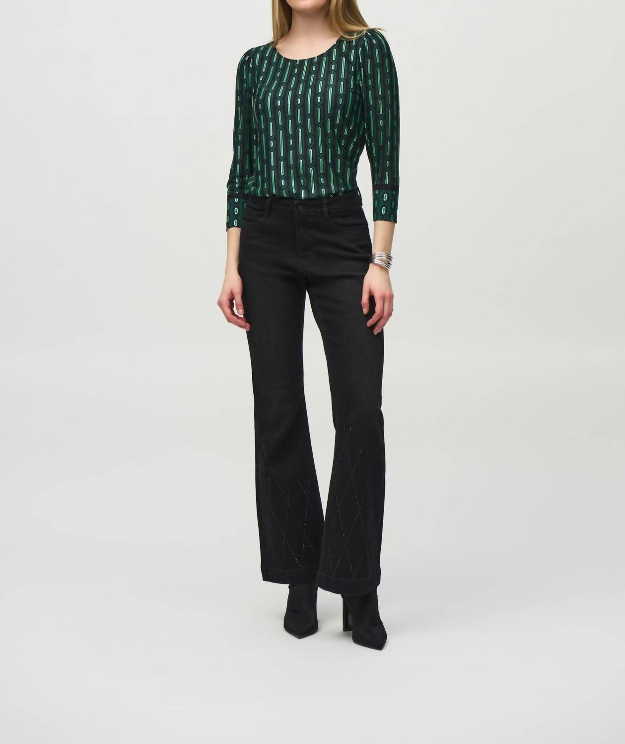 Joseph Ribkoff - Geometric Print 3/4 Sleeve Top