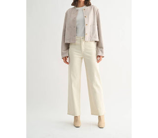 Fun 2 Fun - Suede Button Down Jacket