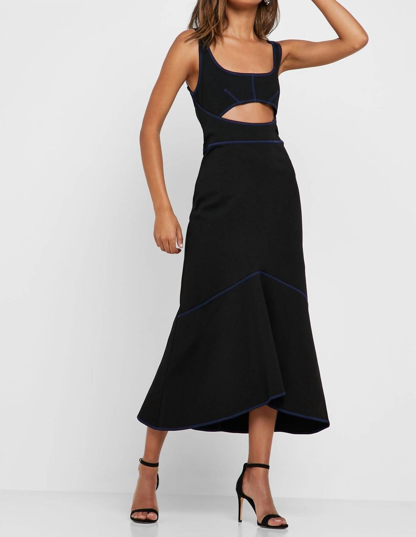 Topshop - Cutout Racer Back Bodycon Fit Flare Dress