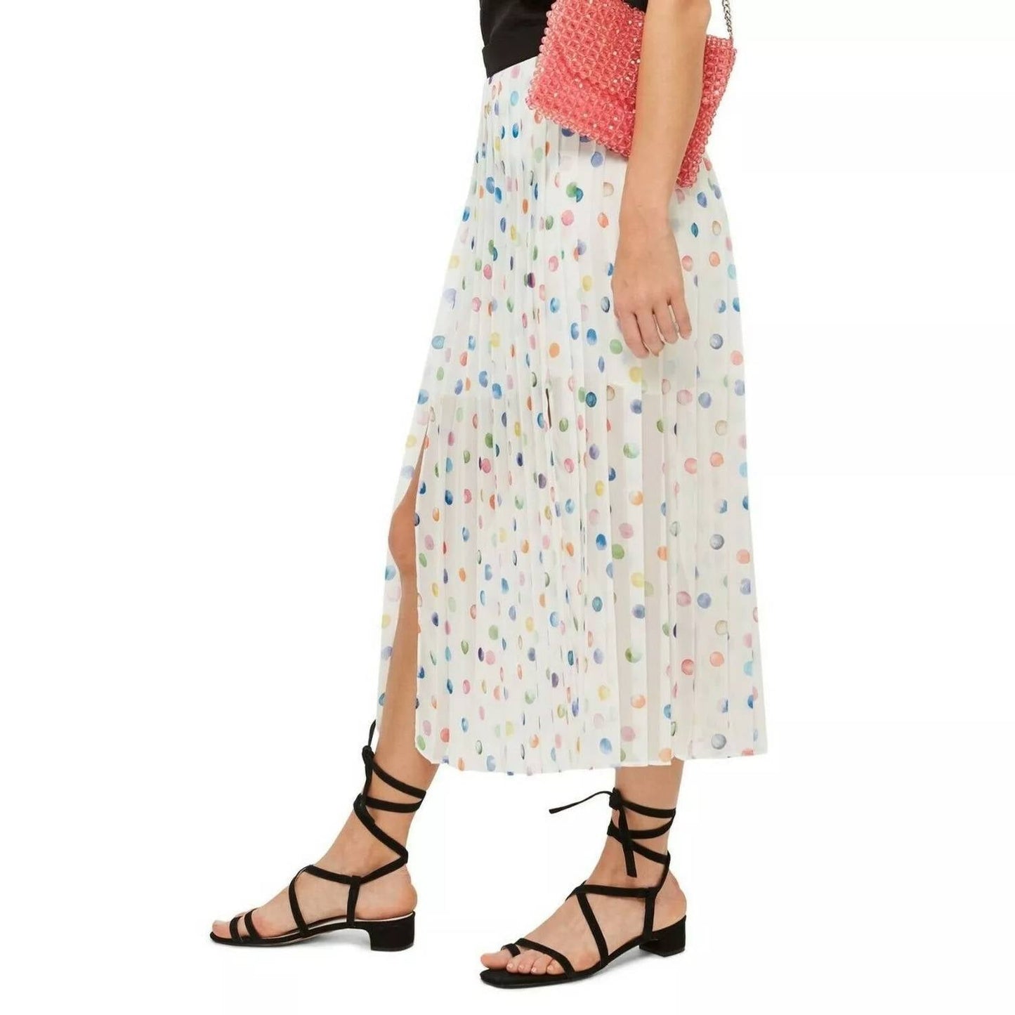 Topshop - Pleated Polka Dot Skirt