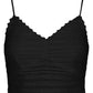 VERO MODA Bina V-Neck Cotton Lace Crop Top in Black, Size Large