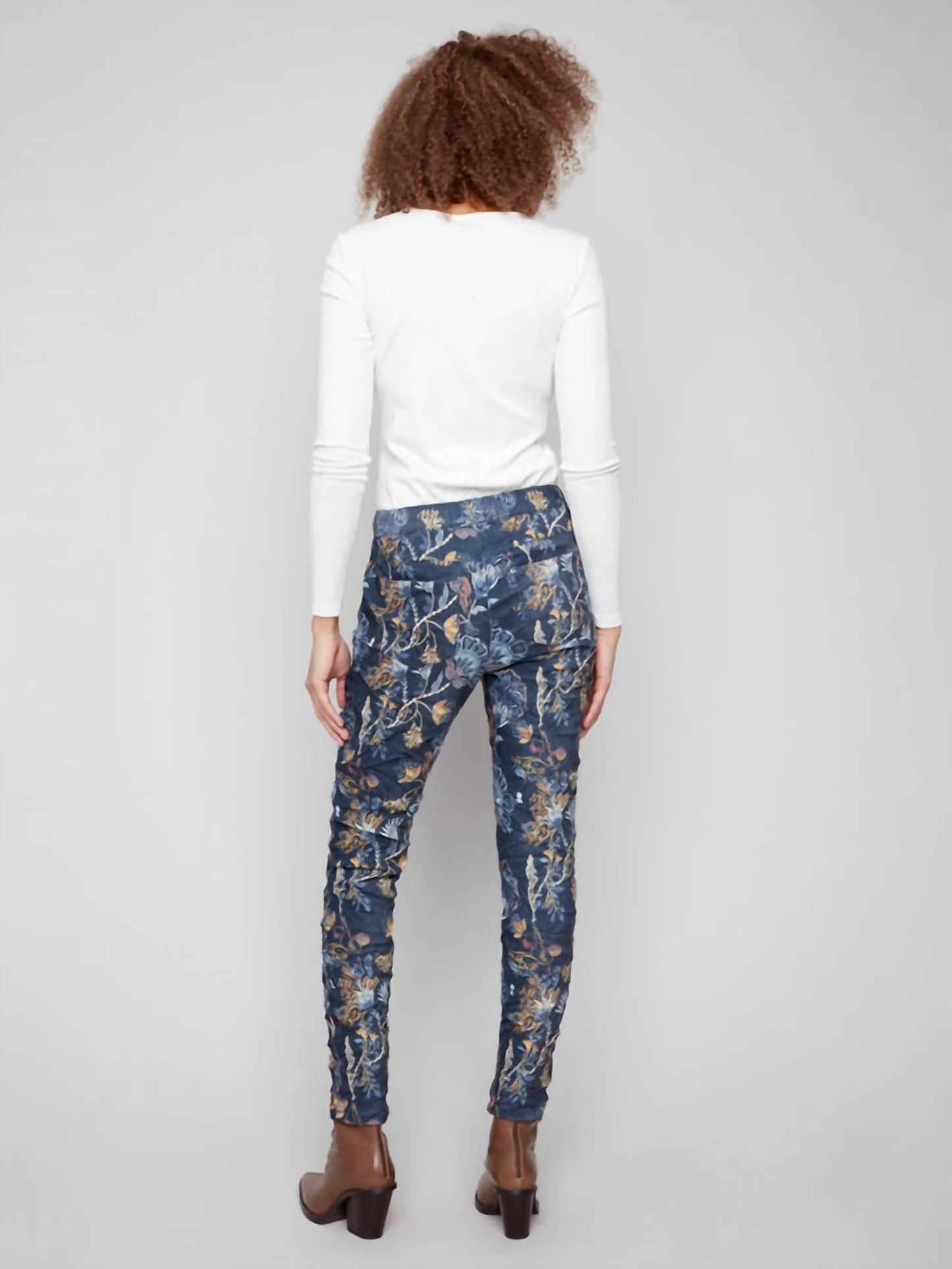 Charlie B - Printed Crinkle Suede Pull-on Jogger Pants