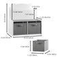 Bookshelf With Storage Bins, Bookcase With Book Display Shelf And 2 Bins, Cute Bear Shaped Backboard, Toy Organizer - White