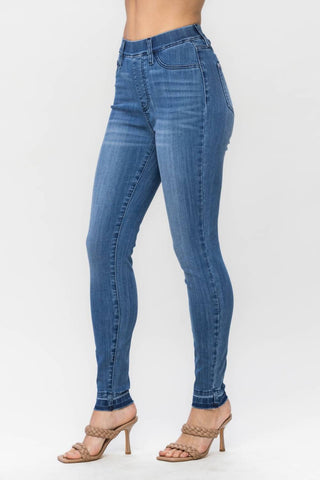 Judy Blue - Calça jeans skinny com cintura alta e barra removível