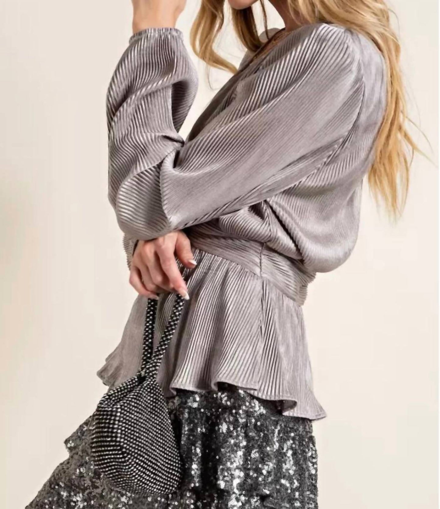 143 Story - Pleated Peplum Blouse