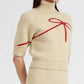 En Saison - Short Sleeve Bow Sweater