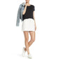 Levi'S - Distressed Raw Hem Cotton Mini Skirt